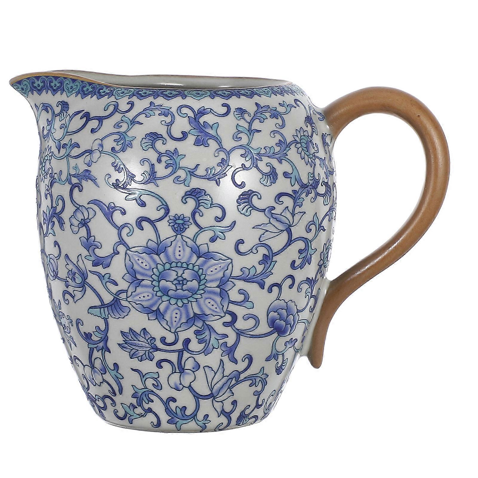 Ceramic Blue White Milk Creamer for Coffee and Tea Pitcher