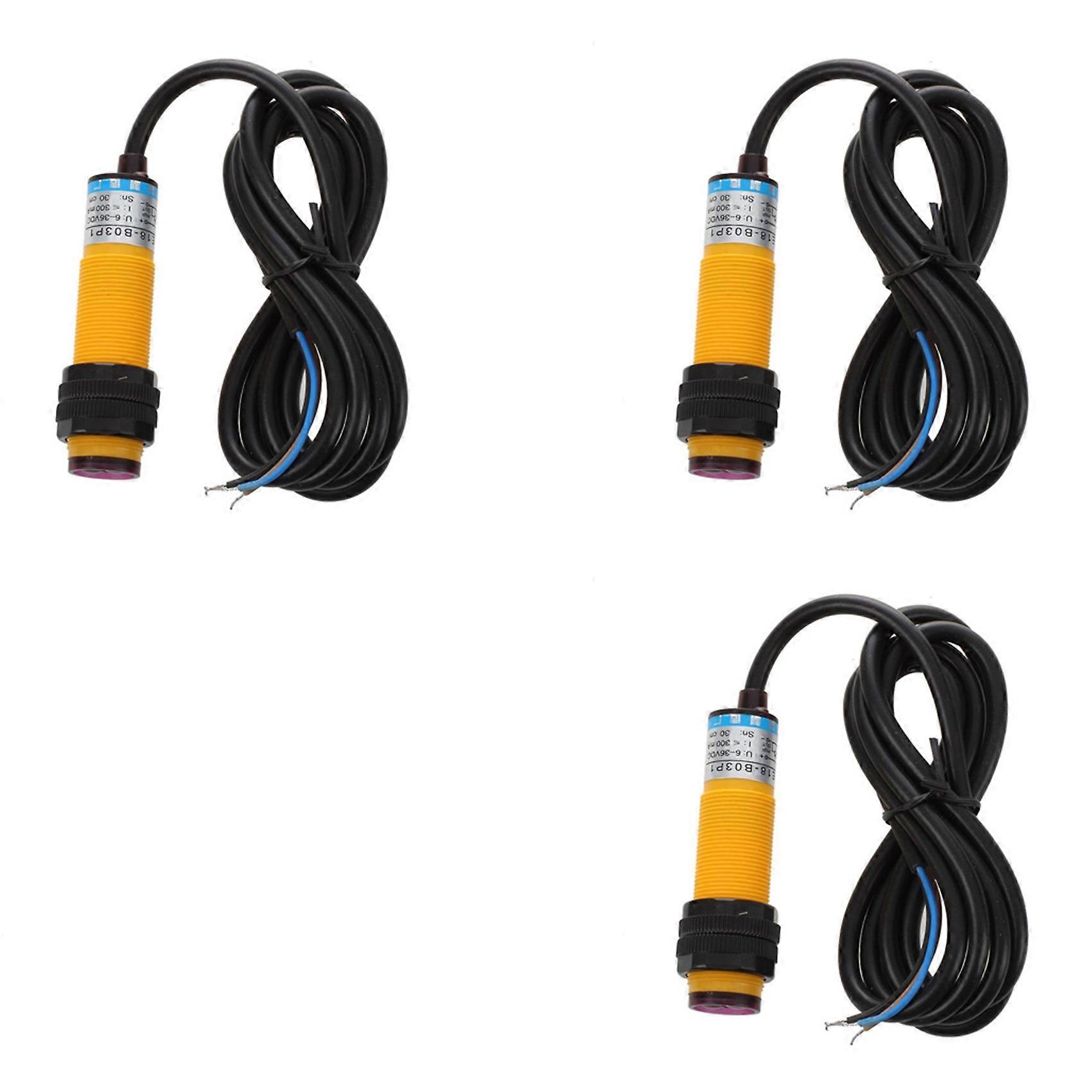 3 capteurs piézoélectriques infrarouges PNP 3 fils 6-36 V CC, 30 cm, E18-B03P1