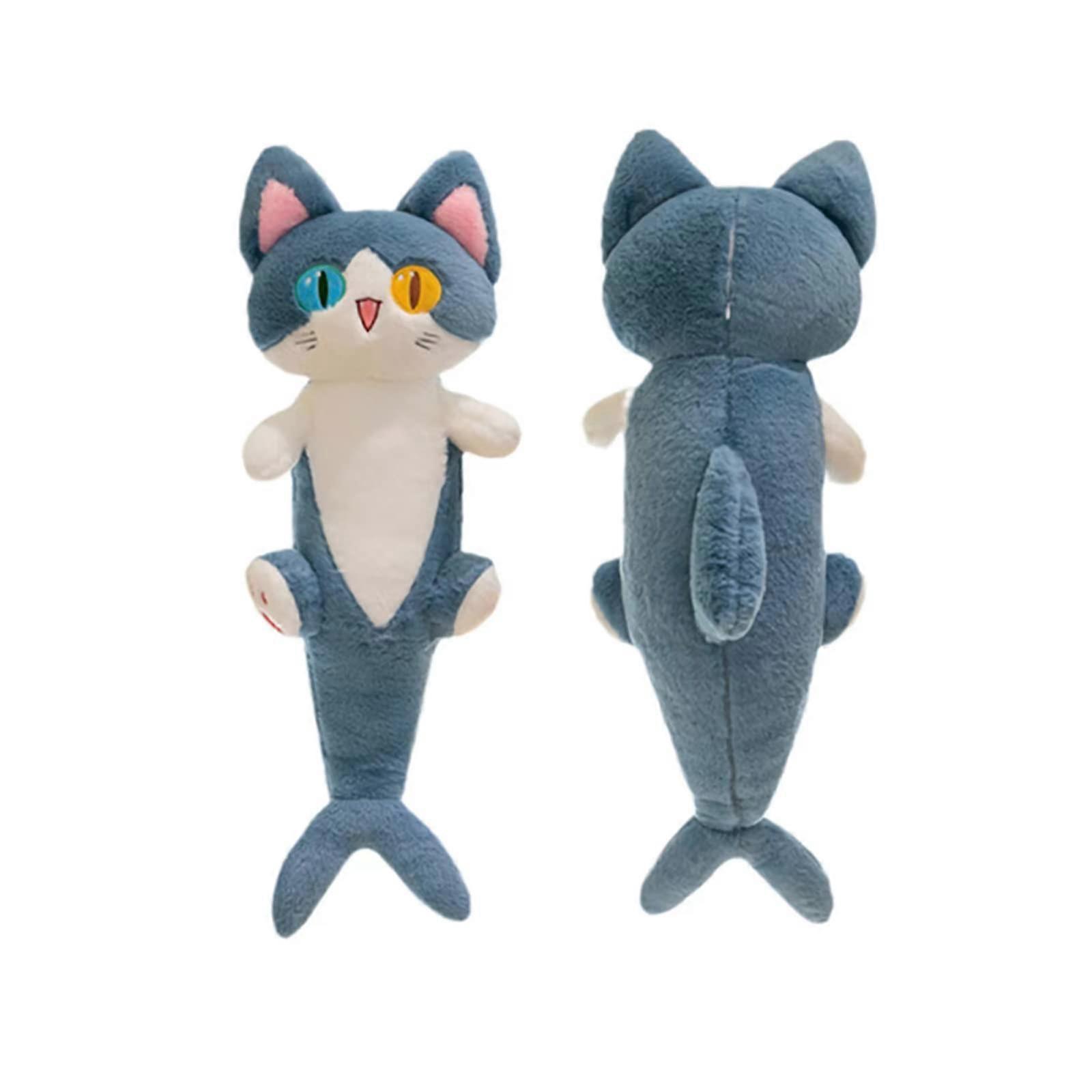 Shark Plush Cat Toy Pillow 50cm Ultra Soft Adorable Shark Cat Design Cushion for Kids and Home