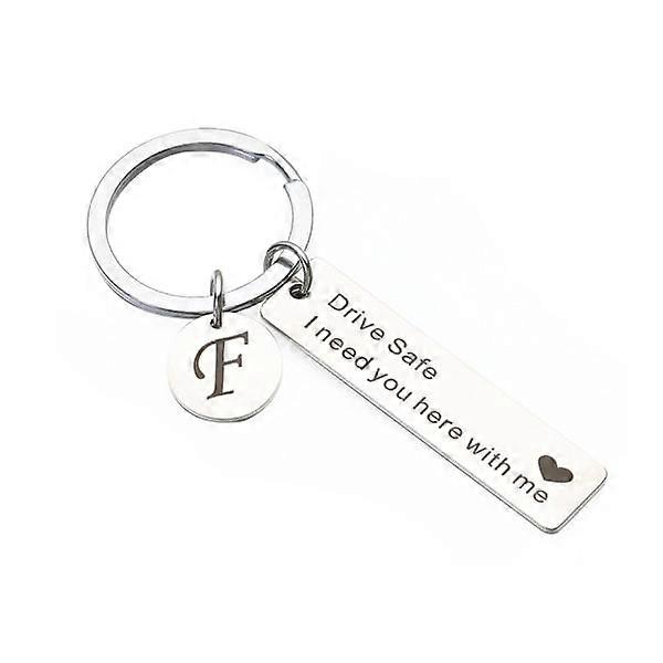 Keychain with letters AZ 26 Initials - Drive Safely F
