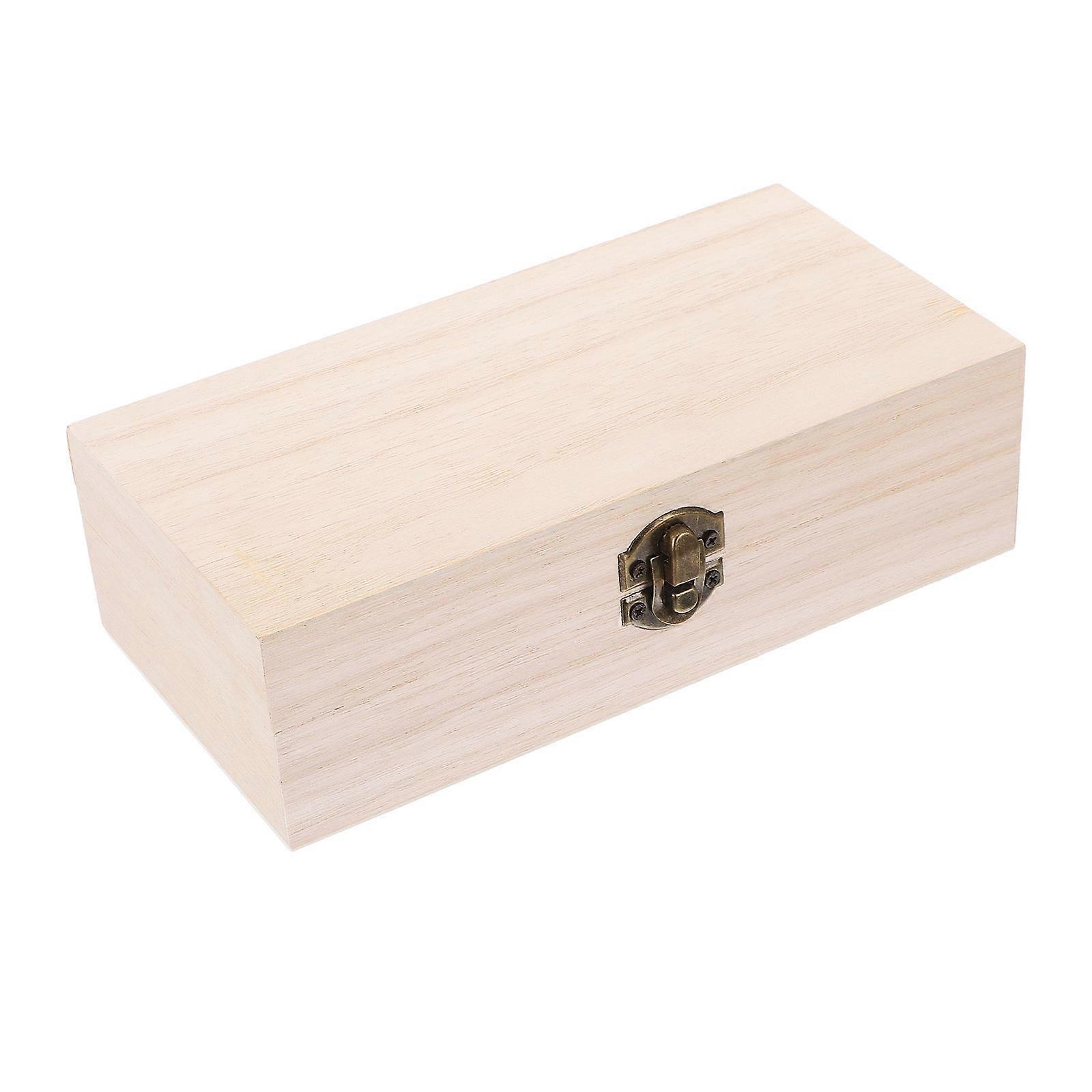 Vintage Style Rectangle Jewelry Box with Hinged Lid for Storage