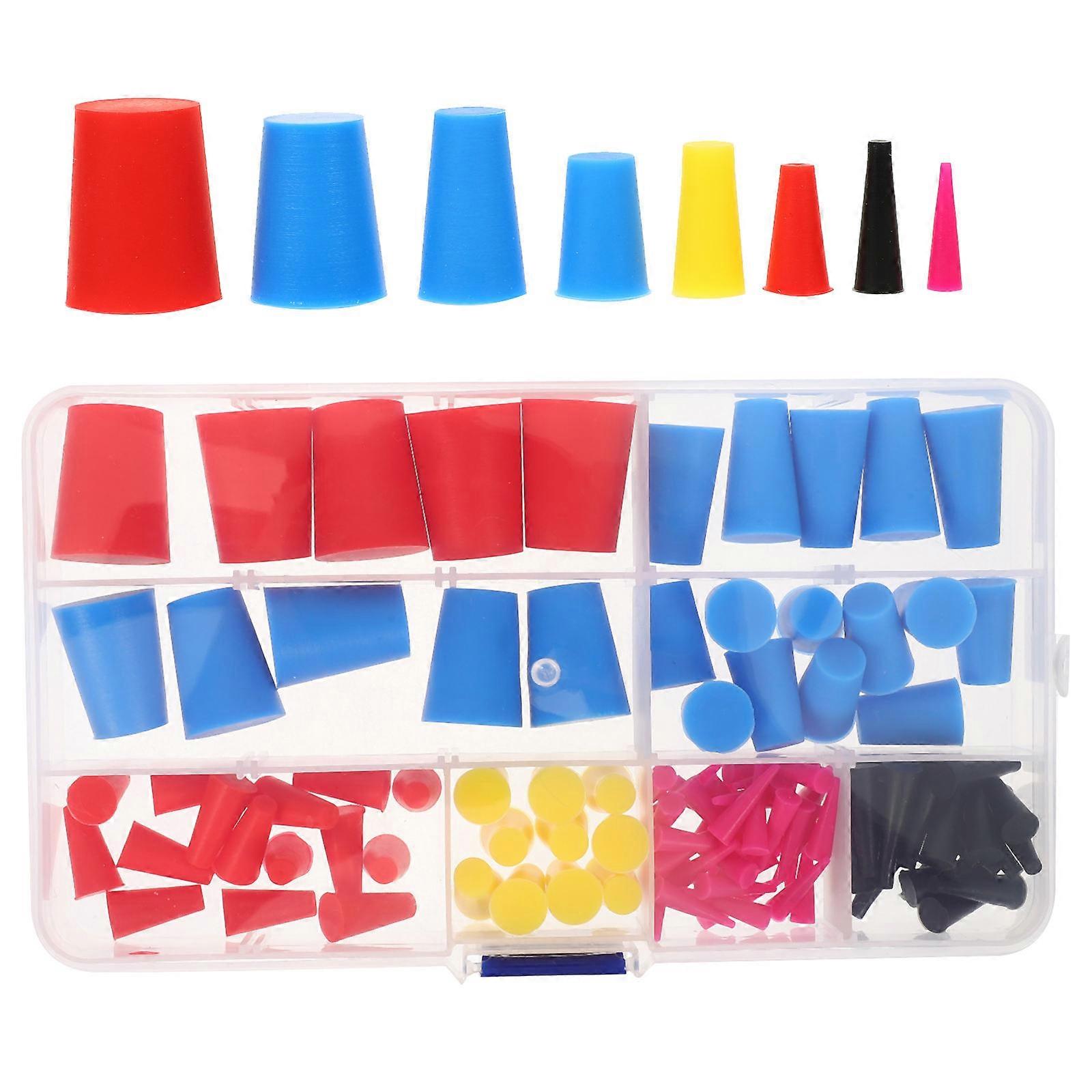 Silicone Stopper Plug Tapered Sealing Stopper for Hole 100Pcs Multicolor