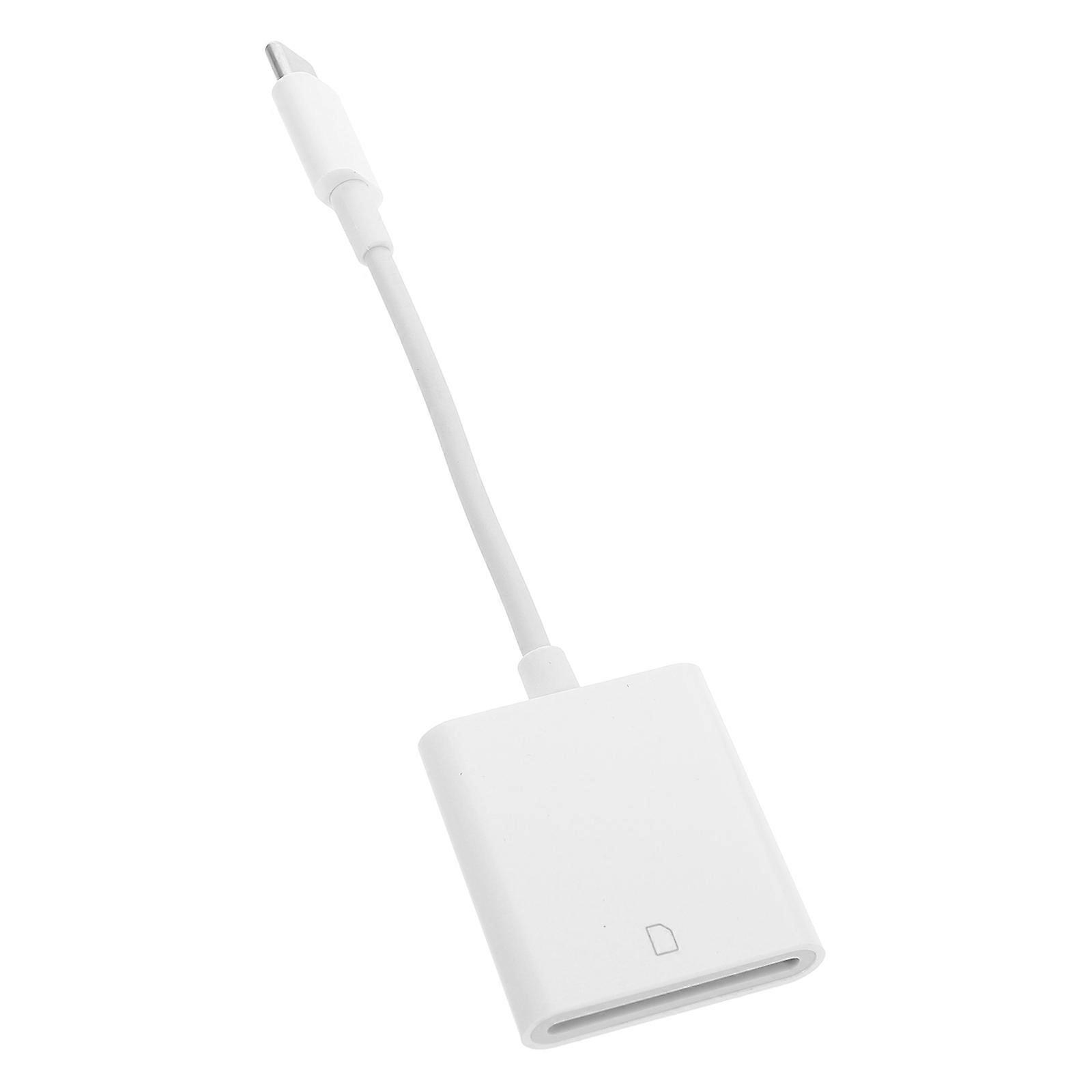 White PVC Type C Card Reader Portable Memory Card Adapter