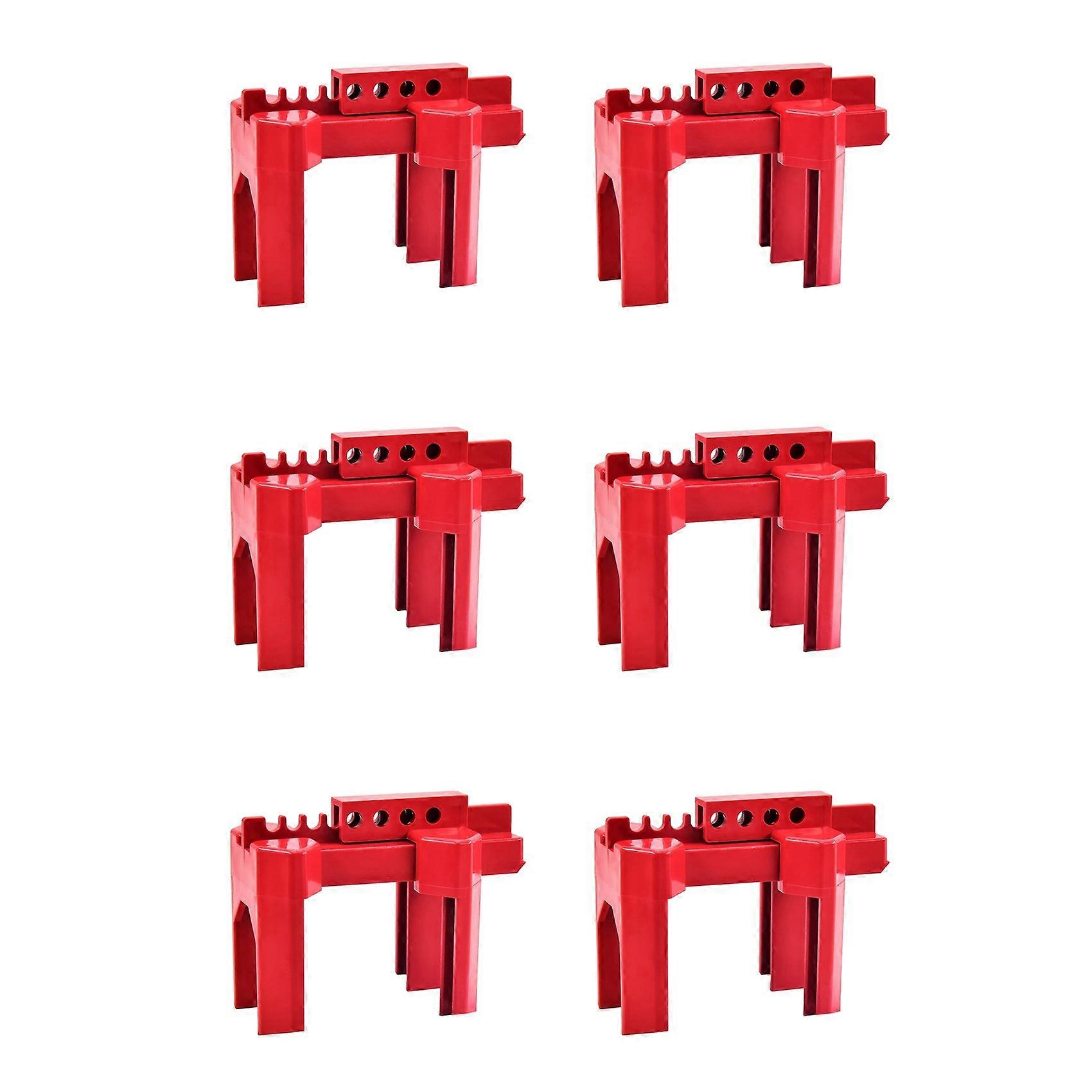 6X Ball Valve Locking, Adjustable Ball Valve Locking Device, Small, for 1/2Inch-2-1/2Inch Outer Pipe Diameter, Red