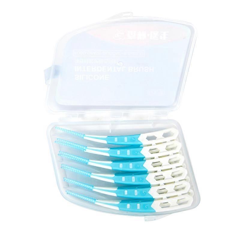 12Pcs/Box Silicone Interdental Brcomhes Toothpicks Brcomhes Between Teeth Silicone Toothpicks With Thread Oral Cleaning Tools
