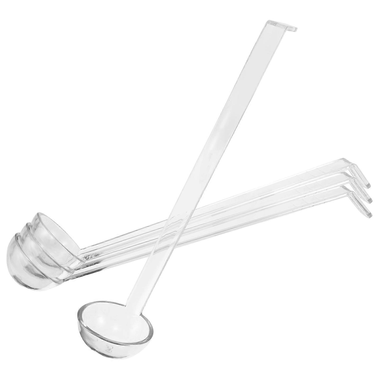Transparent Plastic Ladle for Serving 4Pcs Small Long Handle Spoons for Cocktail