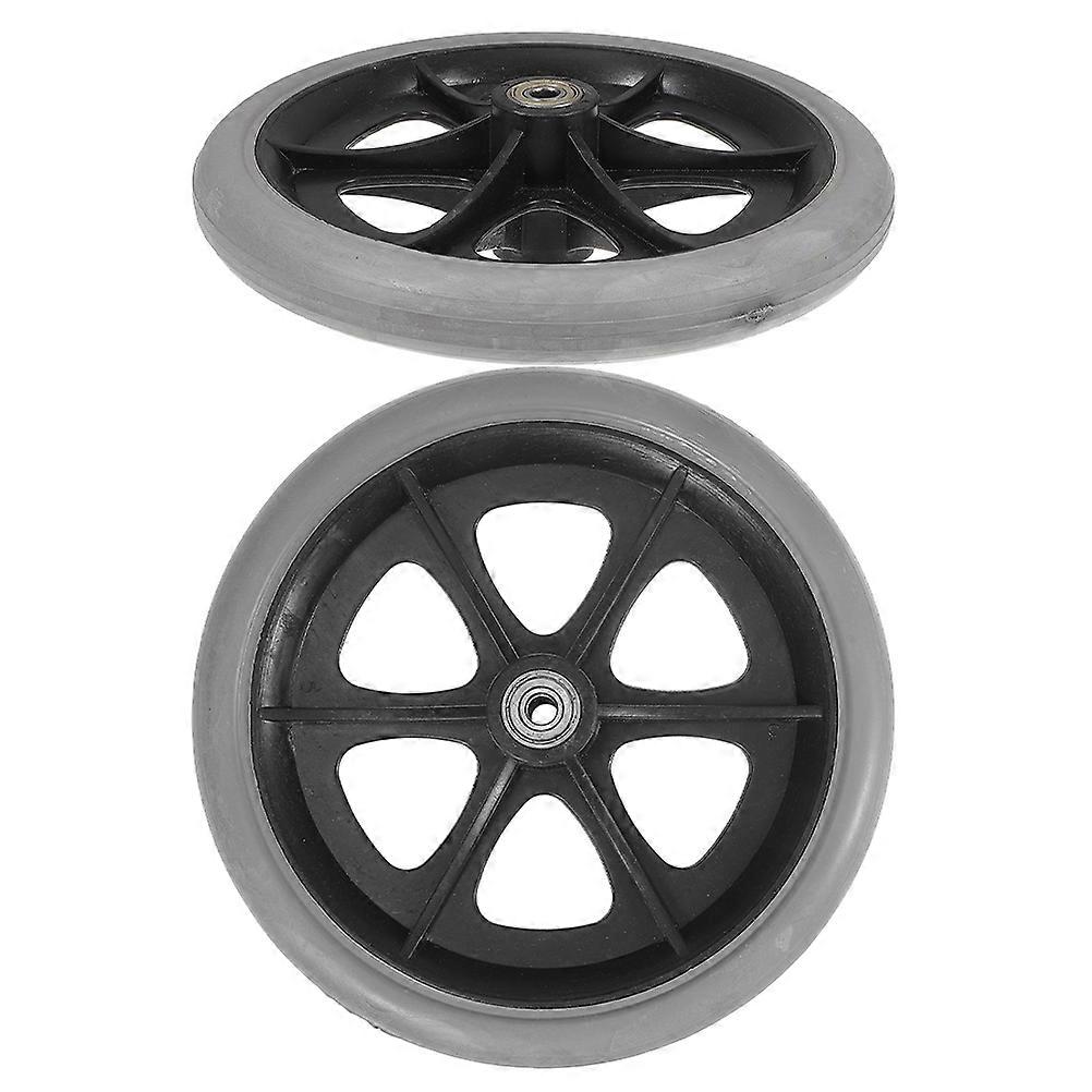 Wheelchair Front Wheel Replacement Wheel 2Pcs Plastic Durable Type