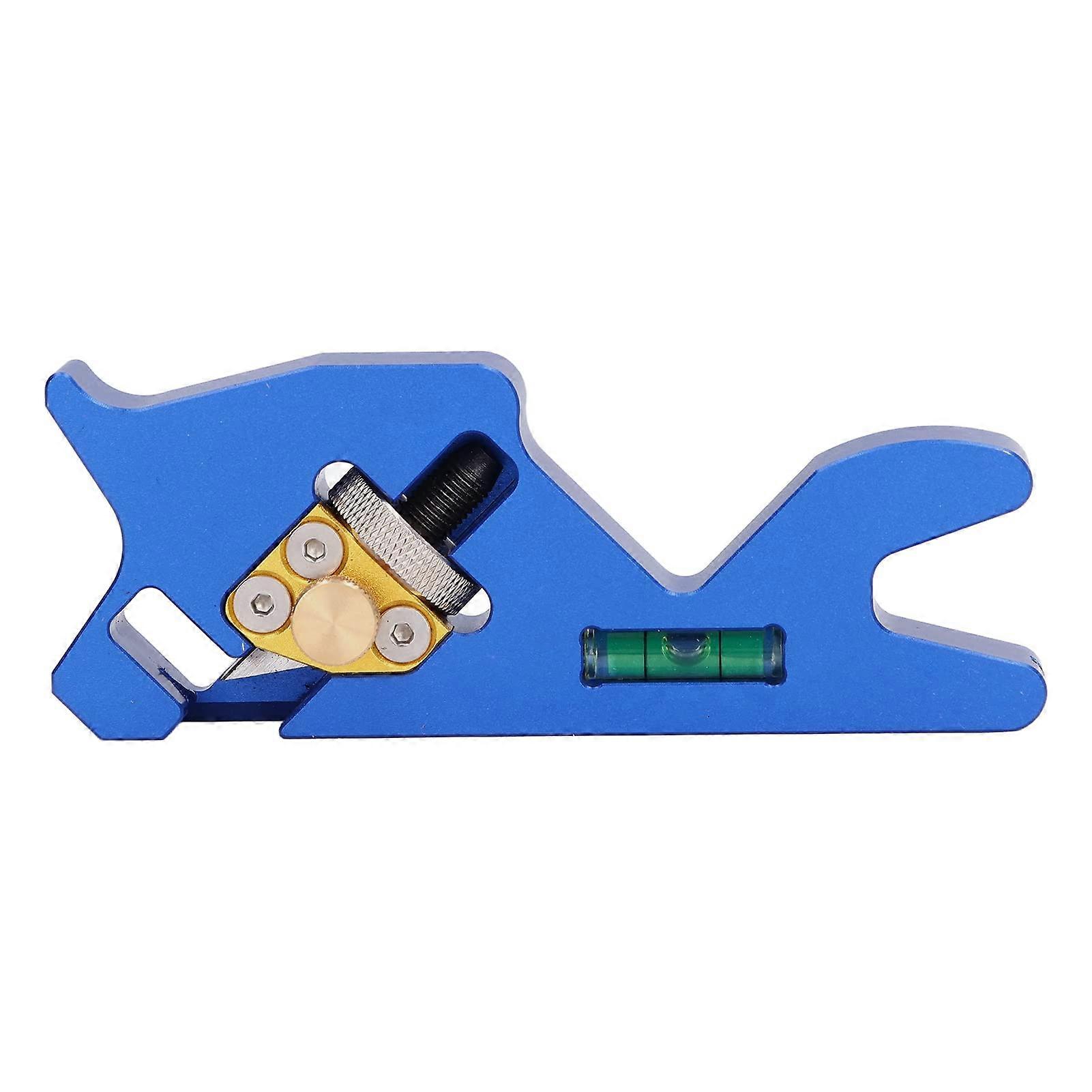 Wood Chamfer Plane 45° Edge Corner Planer with Bubble Level, Adjustable Depth Aluminum Alloy Tool, Blue