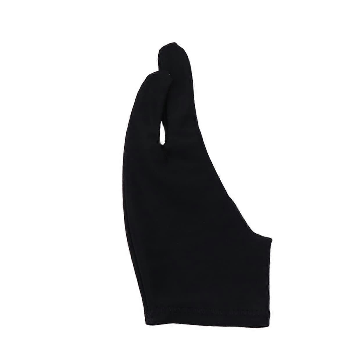 2PCS Two Finger Drawing Glove for Tablet – AntiSmudge Artist Glove, Smooth Glide, Size S Black