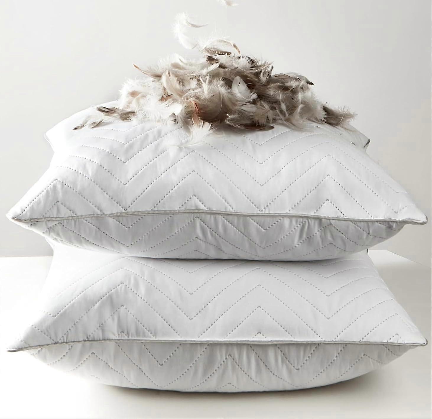 18x18 Goose Feather Pillow Inserts Set of 2 with Plush Fill and Downproof Breathable Fabric