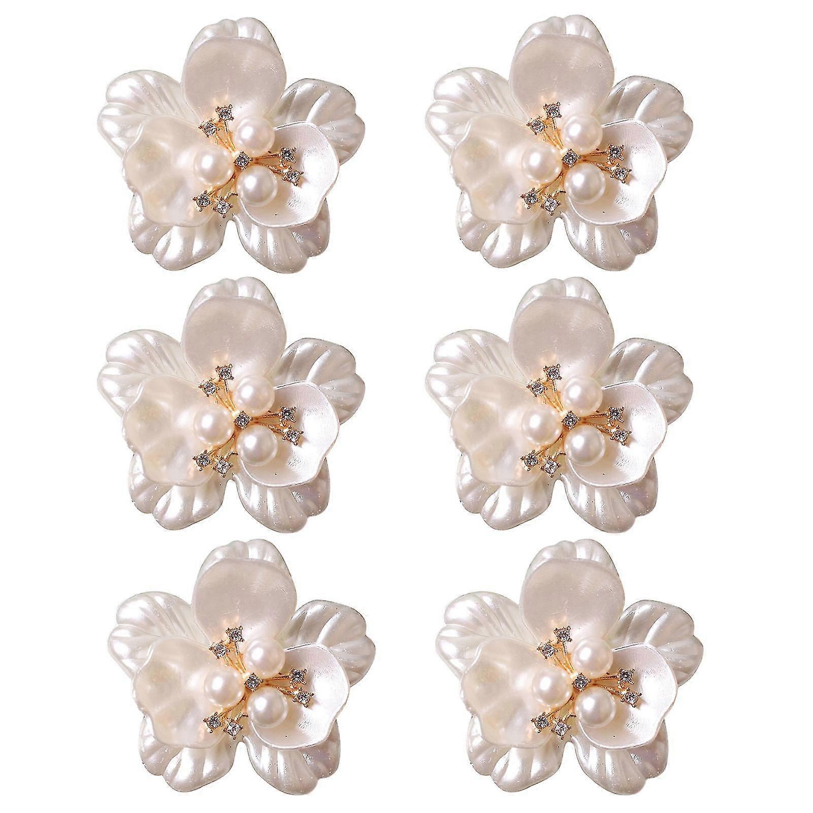 6pcsナプキンリングロマンチックな目を引くアクリルエレガントな花形セルビエッテの宴会