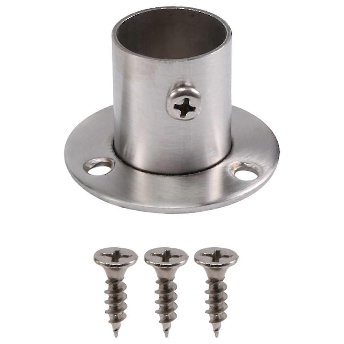 Closet Wardrobe 22mm Dia Pipe Hanging Rail Rod End Support Bracket