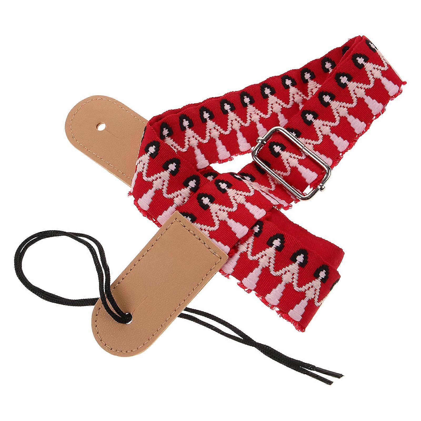 Red Ukulele Shoulder Strap Adjustable Length Ukulele Strap for Players