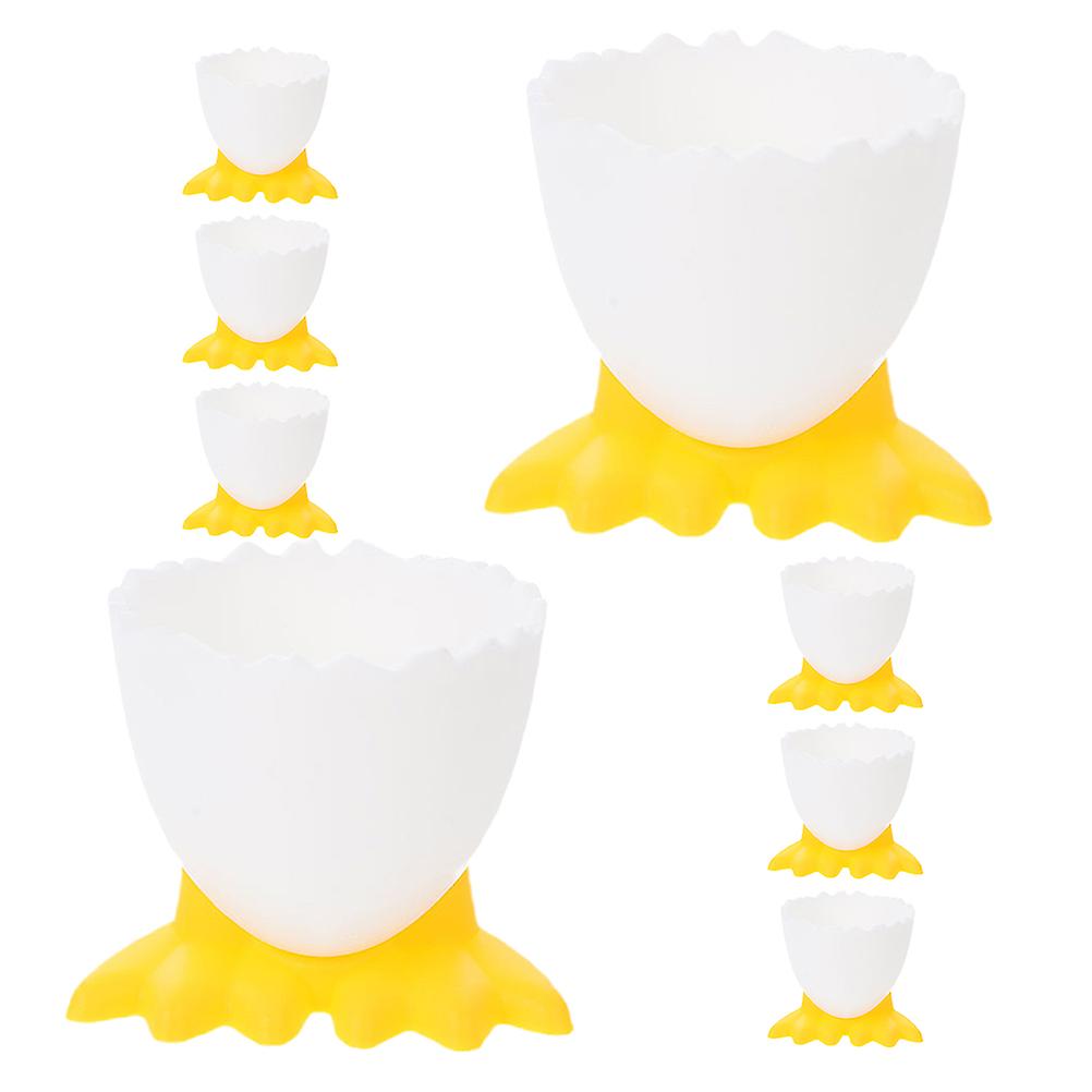 Egg Cups Cartoon Egg Holders for Breakfast 8Pcs Yellow Home Use