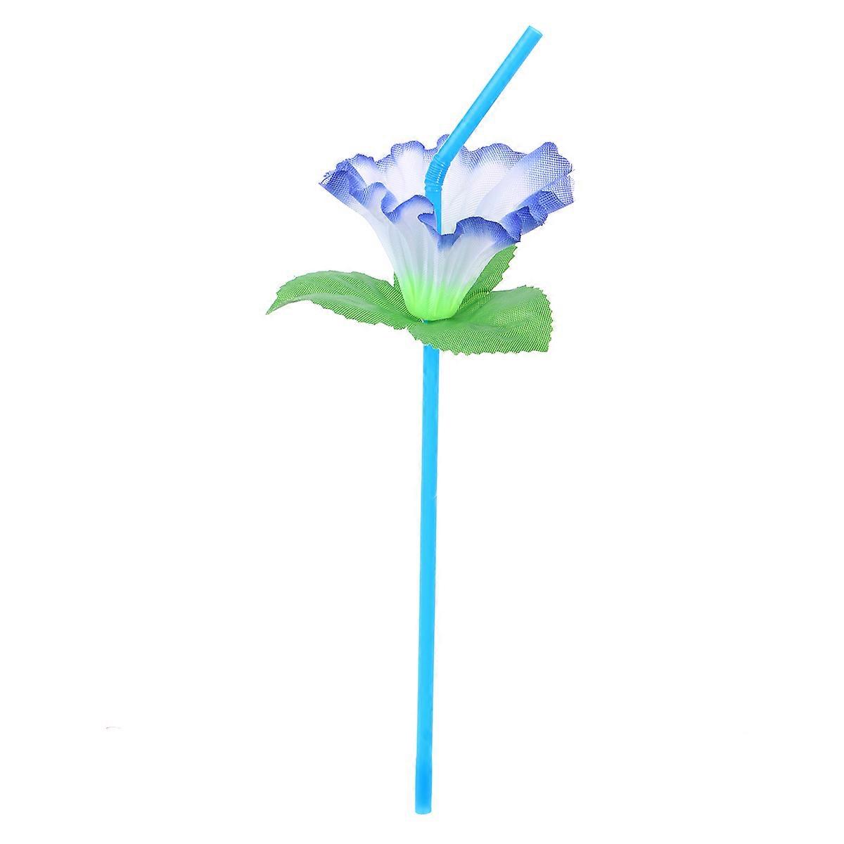 Flower Flexible Drinking Straws for Party Use 24Pcs Multicolor Decorative Straws