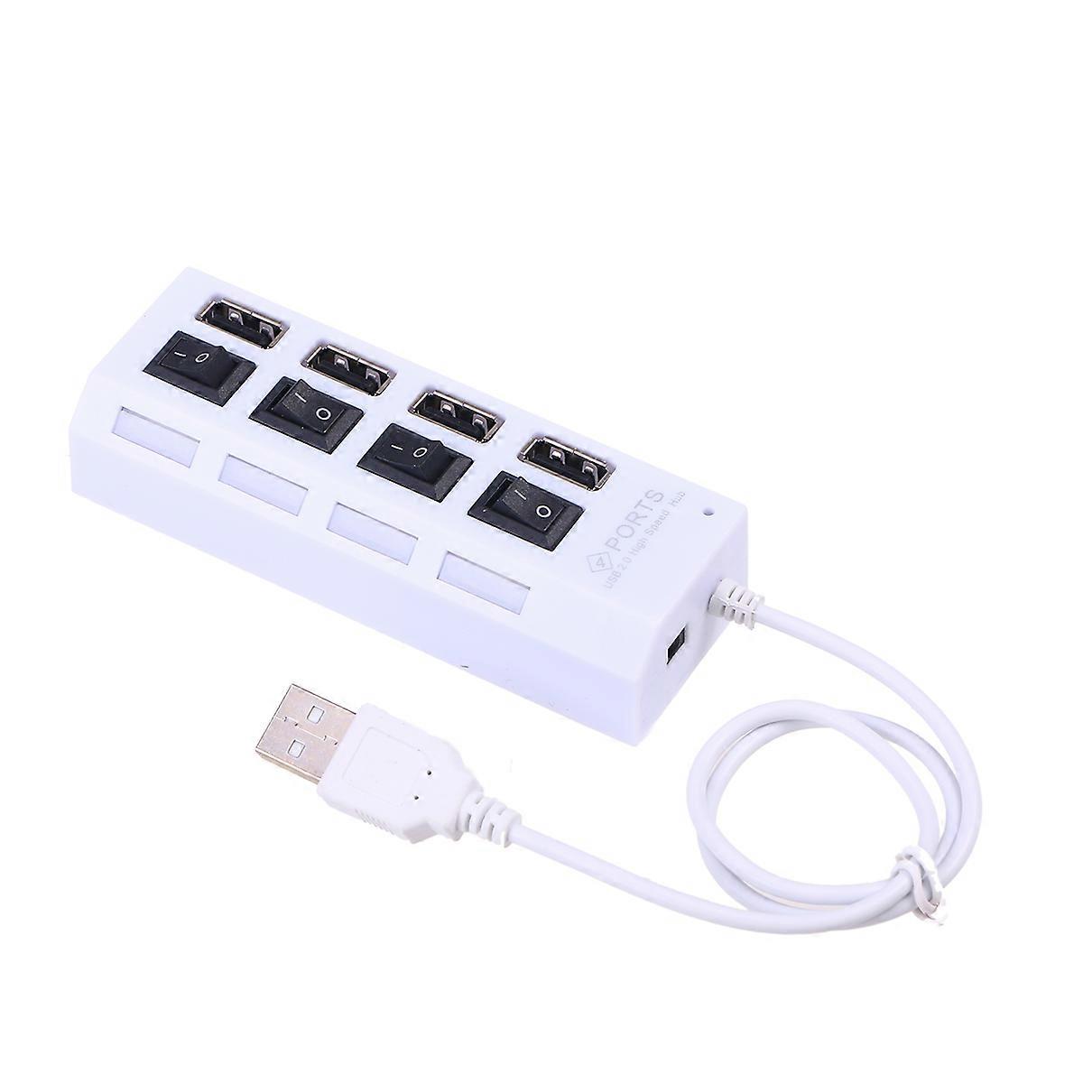 Multi Usb Port For Computer Usb Hub 4 Ports High Data Expansion Led Indicator Backwards Compatible 1Pack