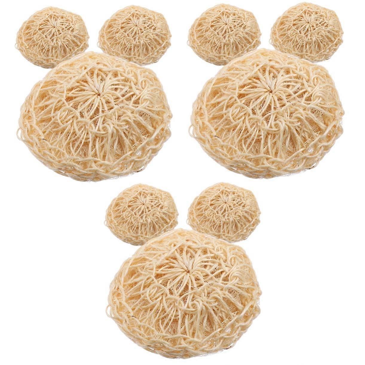 Shower Scrubber Set with Deep Clean Exfoliation and QuickDrying Sisal Bath Balls, 9pcs