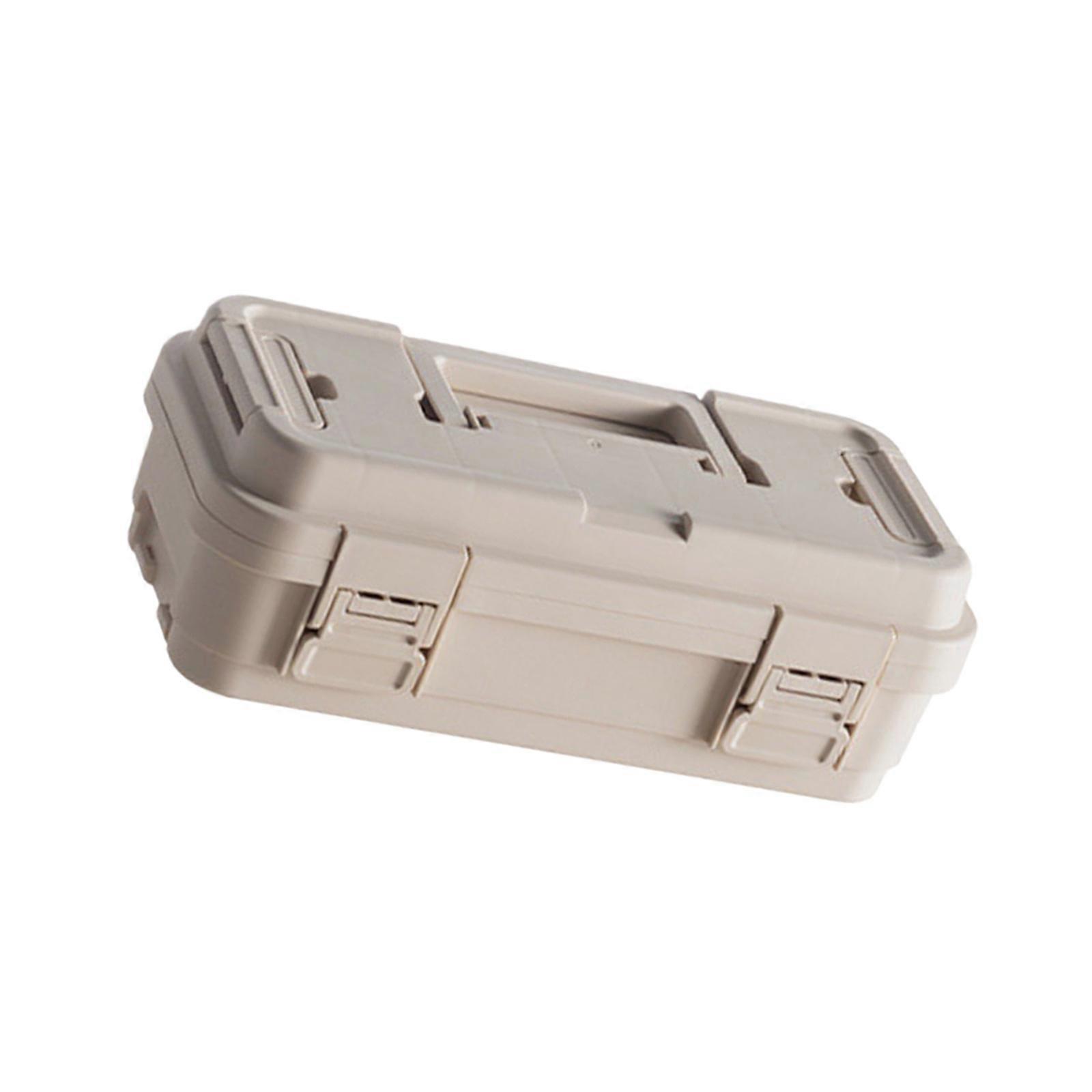 Versatile Tool Box Organizer Medium Small Capacities Secure Closure Intelligent Layered Storage High Quality PP Material  S Khaki