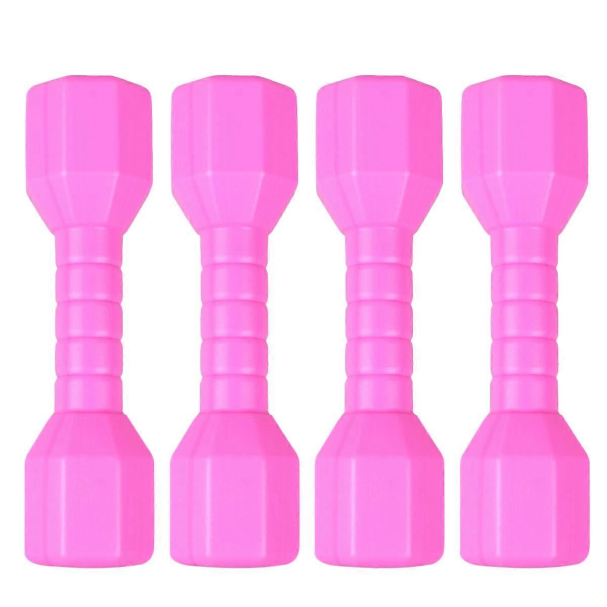 Plastic Dumbbells Children Exercise Dumbbell for Dancing 4Pcs Pink