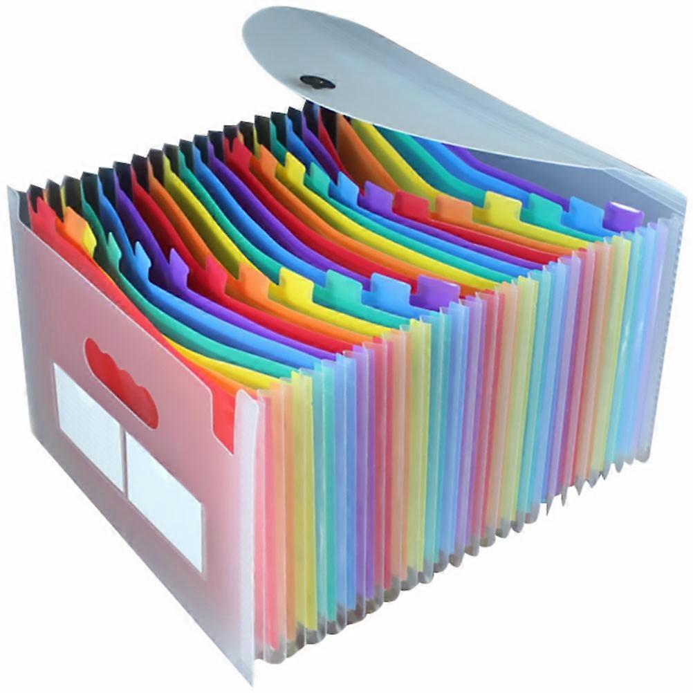 Rainbow Document Folder A4 File Organizer for Storage 24 Pockets Multi-Layer