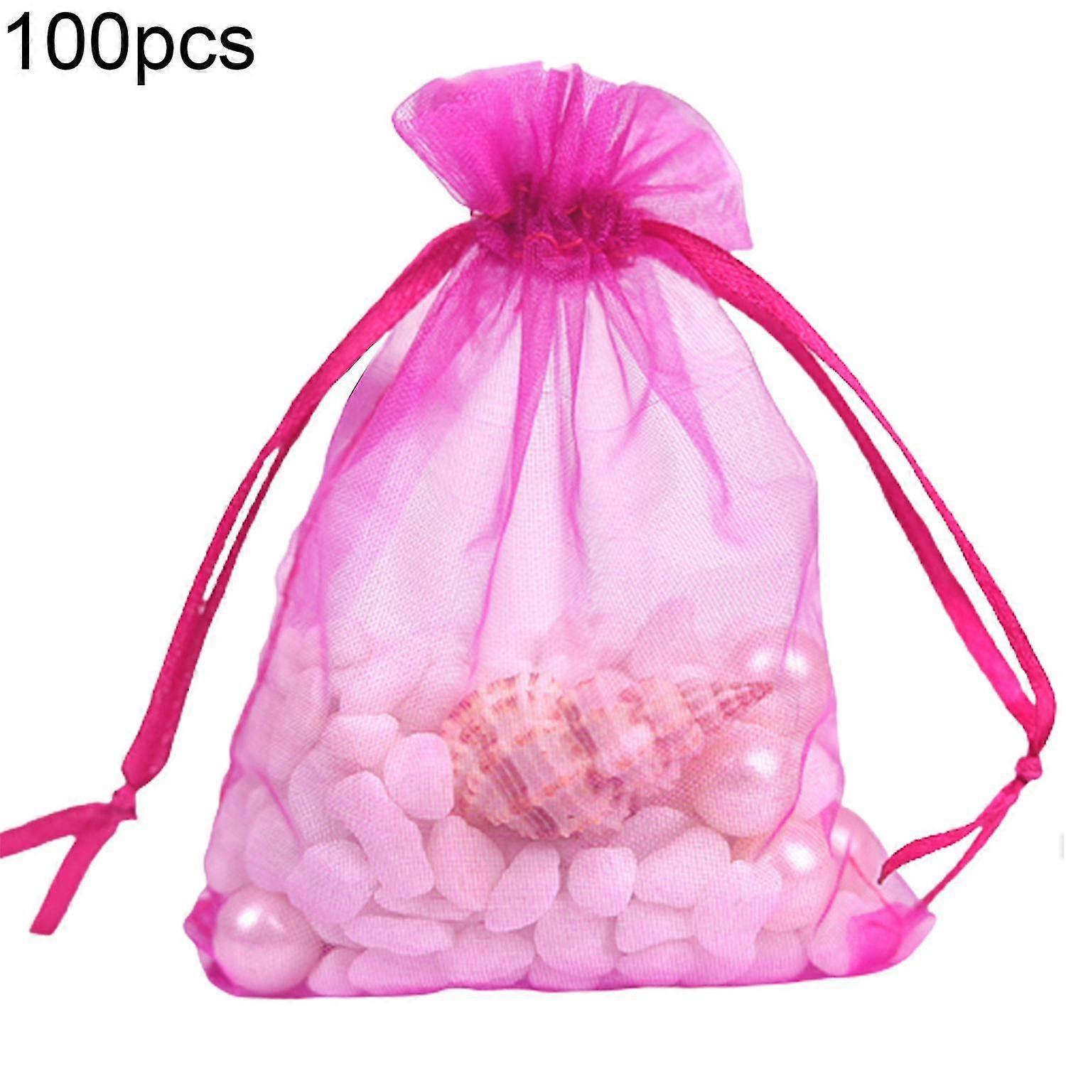 2026 Suitable 100Pcs Solid Color Yarn Gift Bag Wedding Candy Lucky Pouch Storage Container