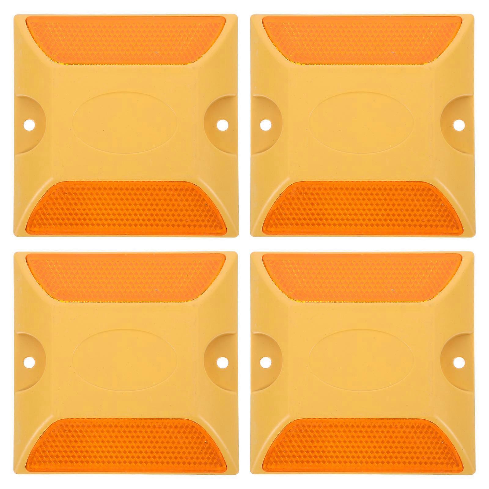 Yellow Reflective Highway Deceleration Block for Road with 4Pcs Plastic Pads