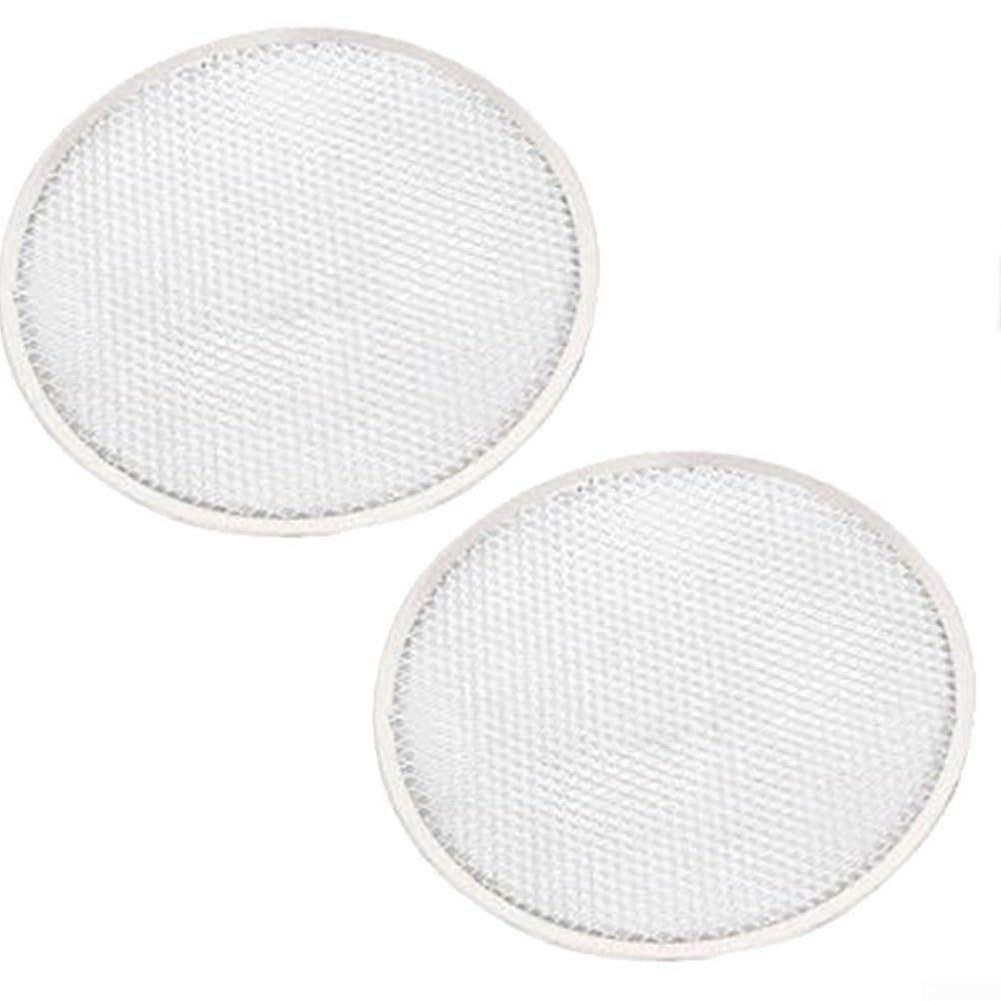 2PC Aluminum Circular Baking Mesh Tray for Oven and BBQ, Nonstick, Even Heat, Stackable 33x33cm