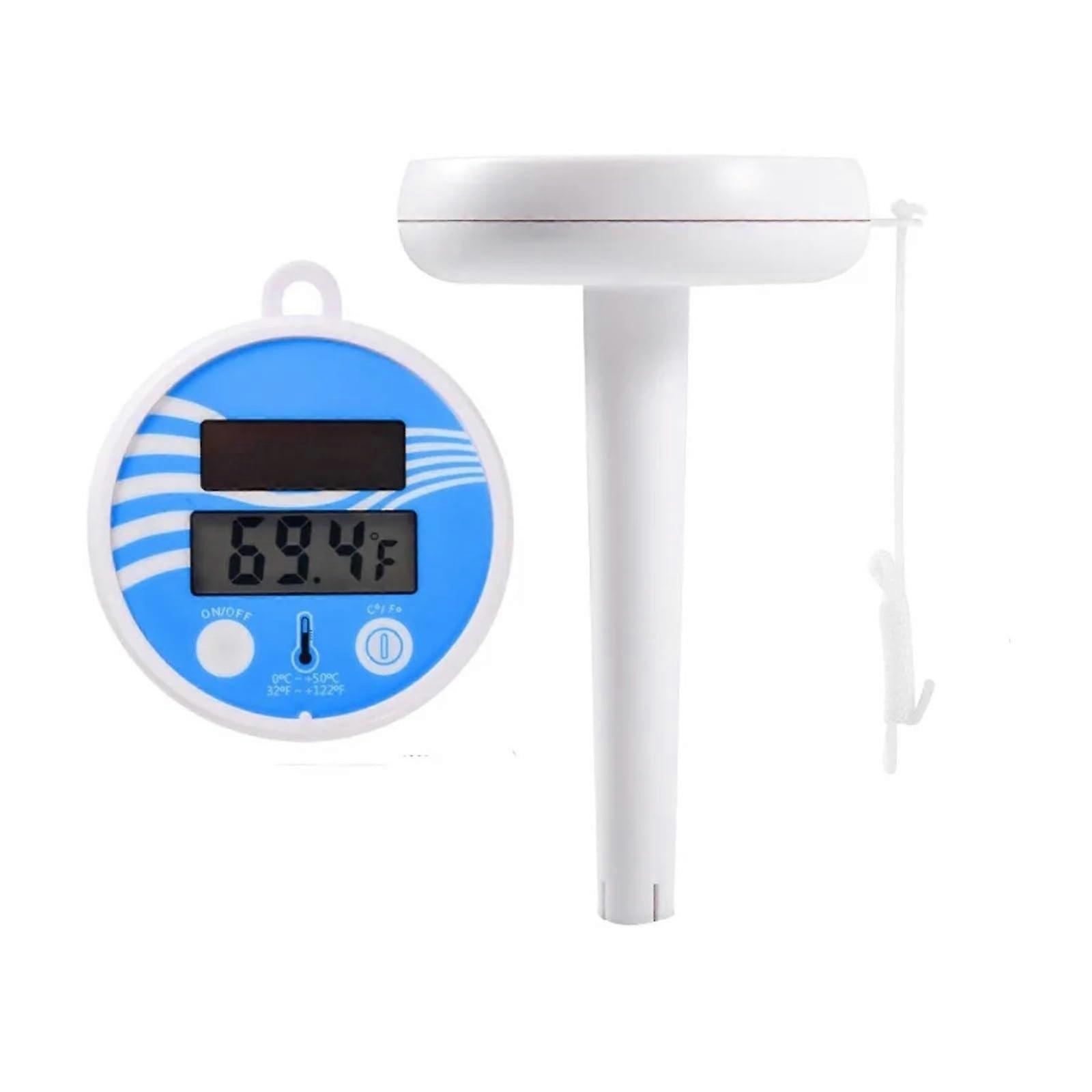 Solar Powered Floating Pool Thermometer with Clear Digital Display and Waterproof Design Blue
