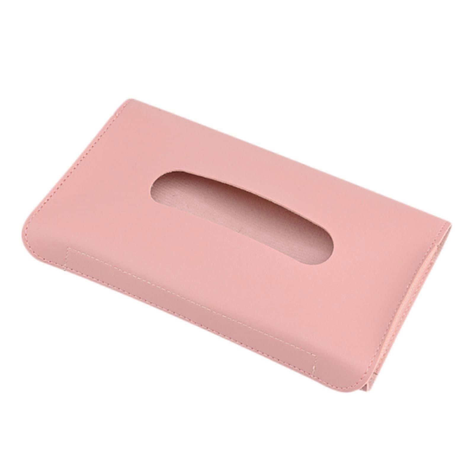 Leather Car Tissue Holder for Sun Visor, SpaceSaving Auto Interior Organizer Black Blue