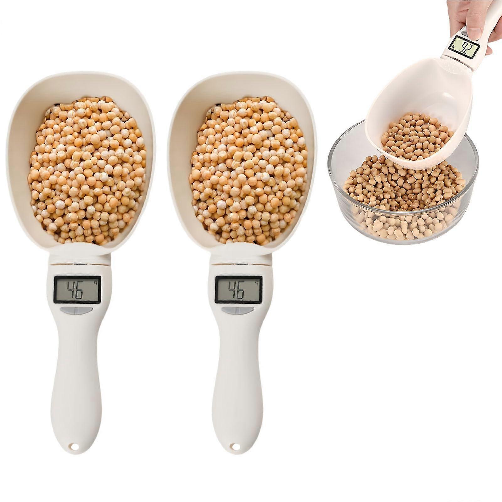 Digital Measuring Spoon with LCD Display, Precision Sensor, Unit Conversion, 2 PCS for Cooking Baking and Pet Food