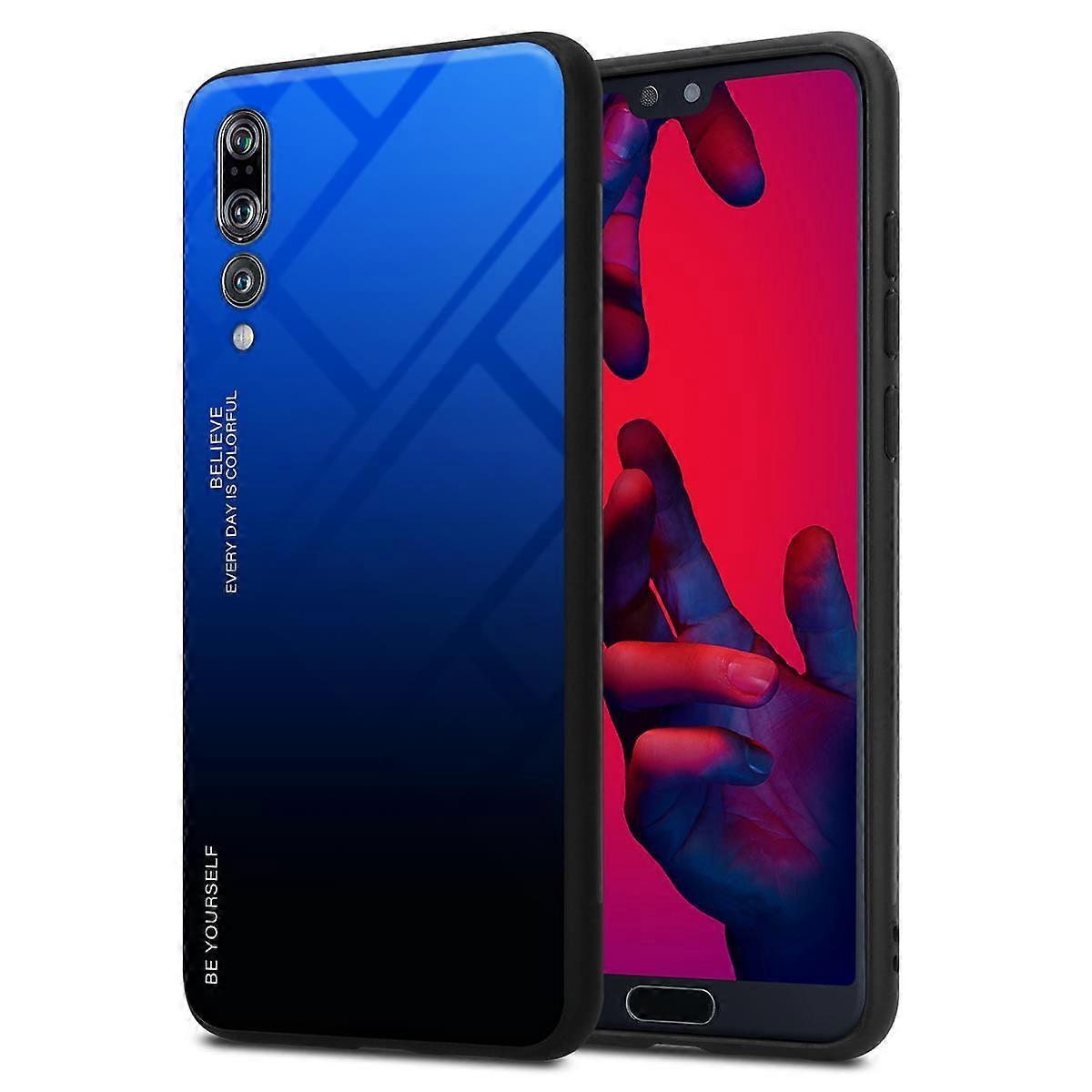 Huawei P20 PRO / P20 PLUS TPU Case - Back Cover with Protective Glass - Two-Tone