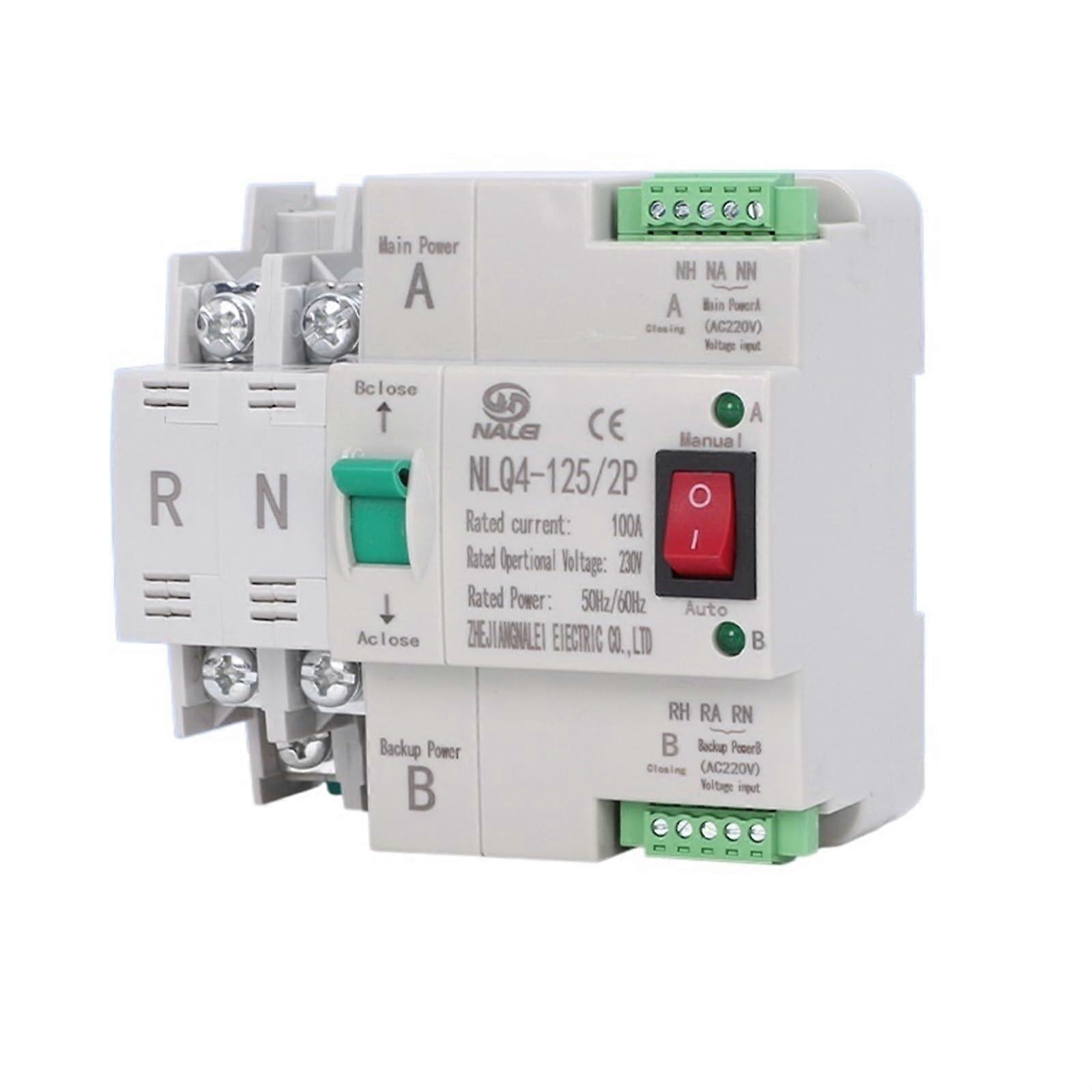 2 Pole 63A Automatic Transfer Switch with Millisecond Level Switching and Dual Power Control
