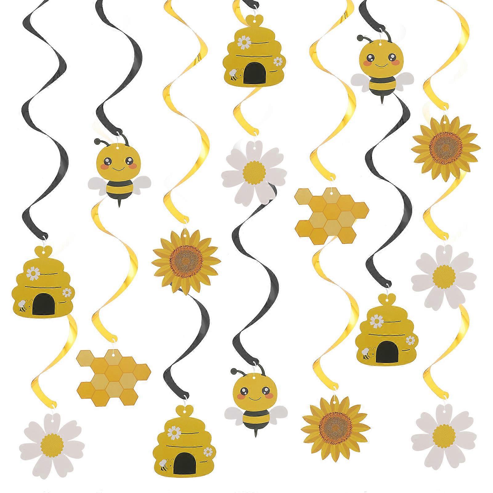 Bee Hanging Swirl Decorations for Party with 1Set Ceiling Hanging Decor