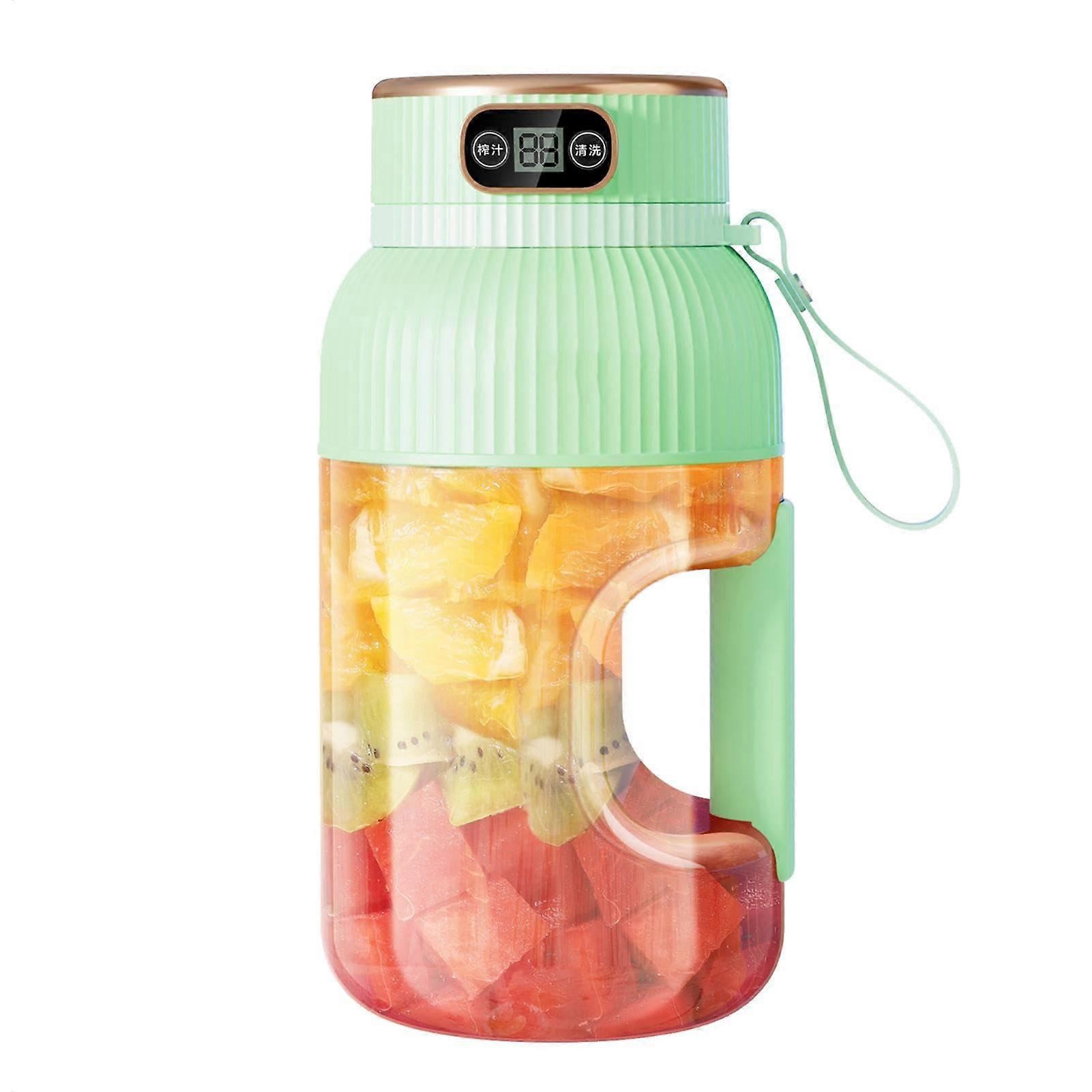 Portable Blender 1200ML Large Capacity USB Rechargeable Smoothie Maker with Digital Display Lid