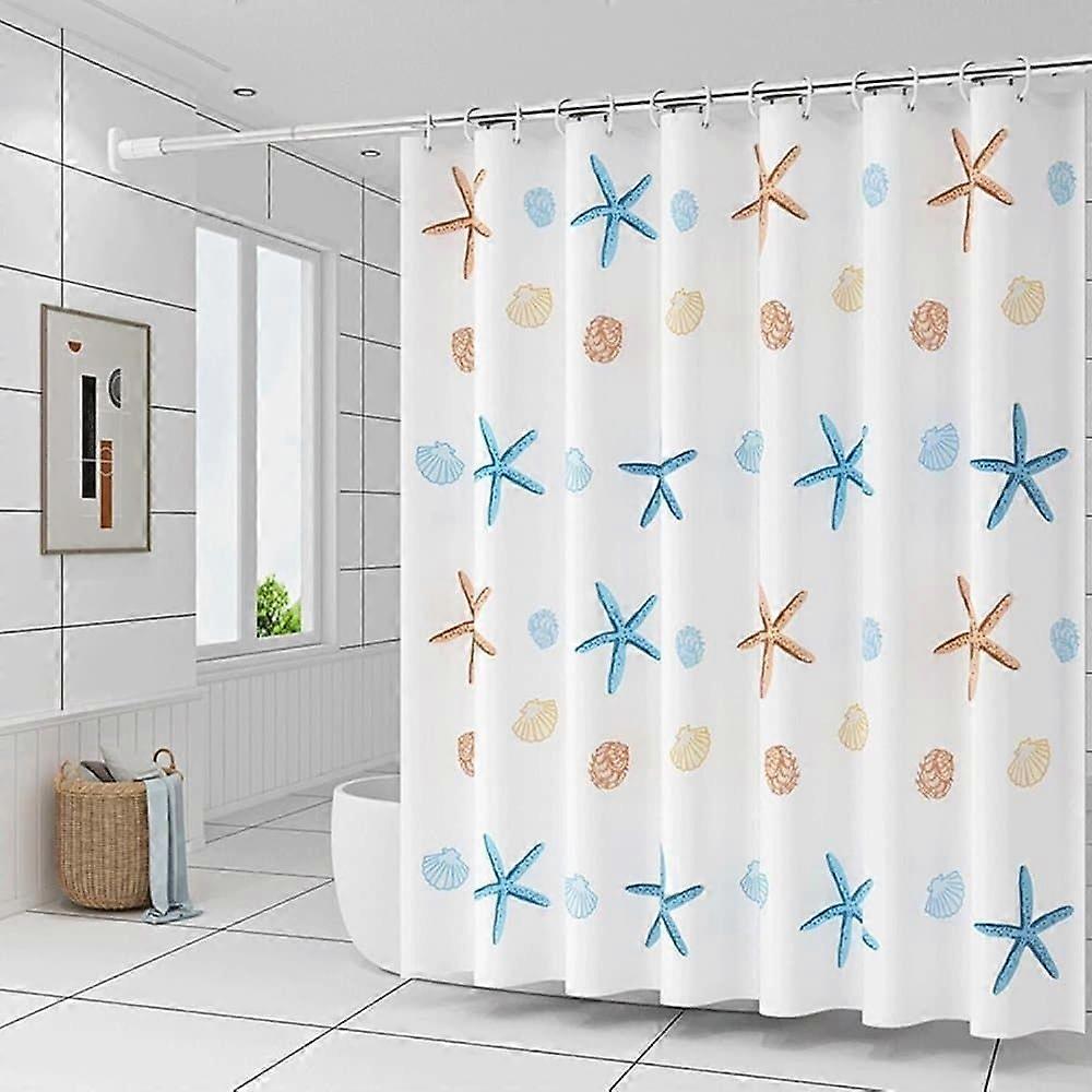 Shower Curtain with Starfish Pattern