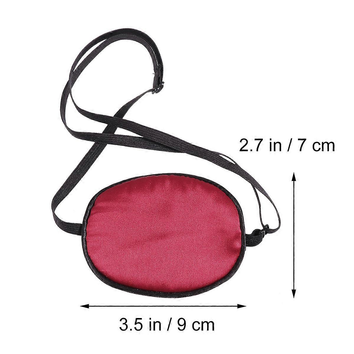 Single Eye Mask Silk for Amblyopia Treatment 2Pcs Adjustable Dark Red