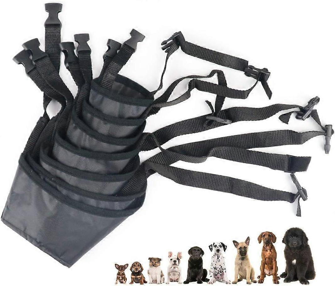 7PCS Adjustable Dog Muzzles - Anti-Biting Barking Muzzles for Small, Medium,