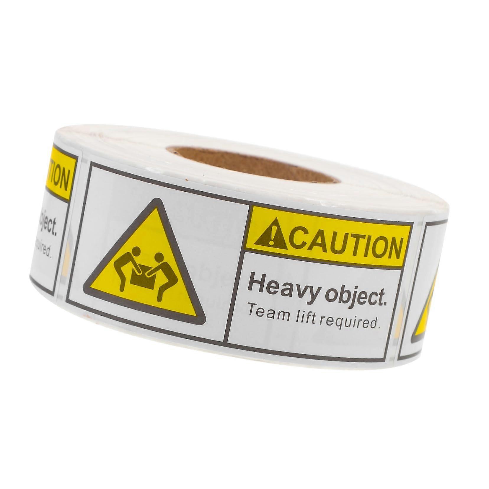 Heavy Duty Warning Labels Roll with Secure Adhesive for  Boxes and Warehouse Team Lift