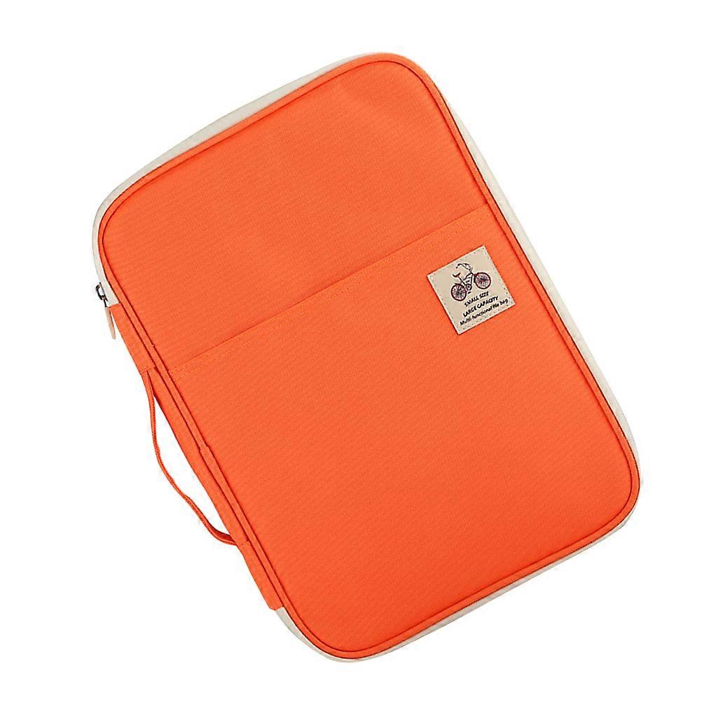 Zipper Briefcase for Travel Use Multi-Functional Business File Holder Orange