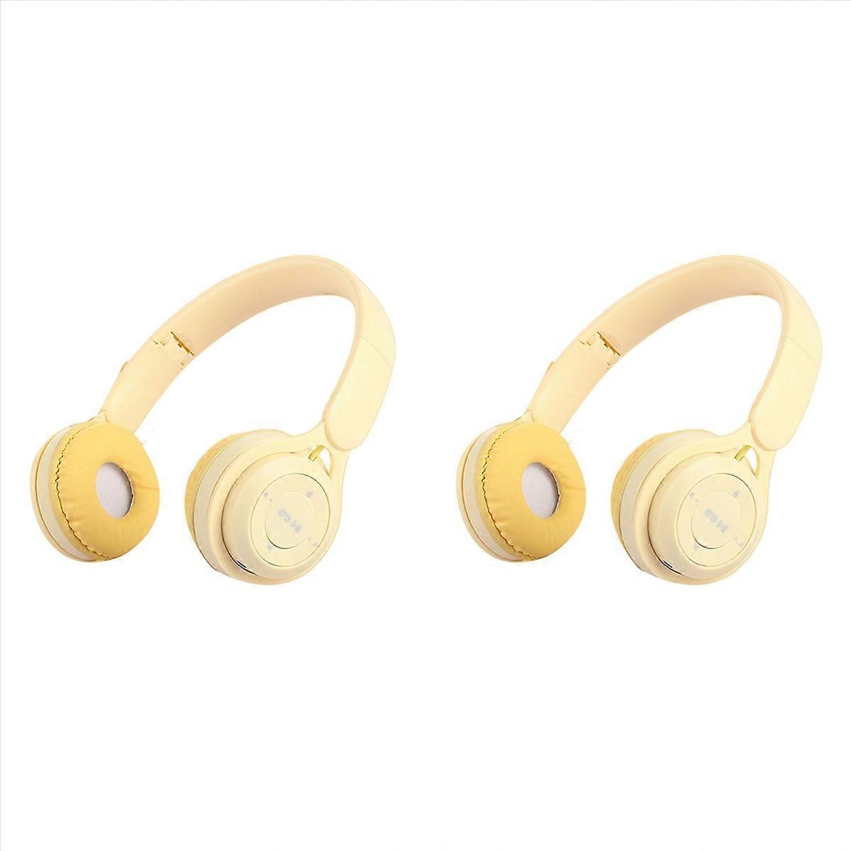 Wireless Bluetooth Headset Portable Foldable Children Headset Yellow