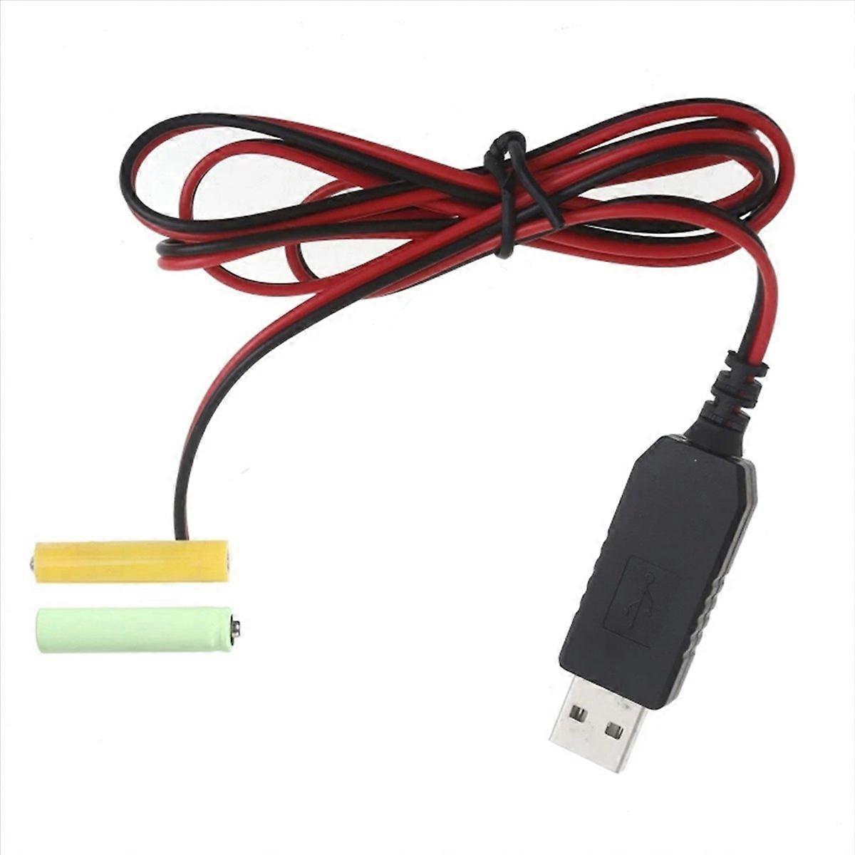 USB 5V to 3V LR03 AAA Dummy Battery Eliminators Cable 1m