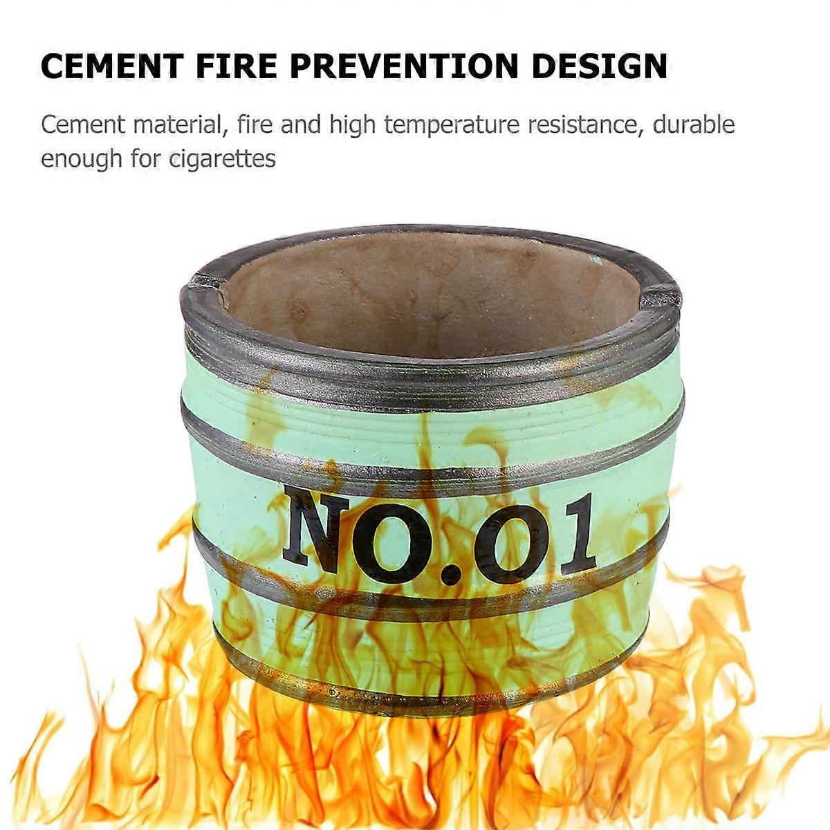 Butt Container Cement Ashtray for 2Pcs Retro Style Decoration