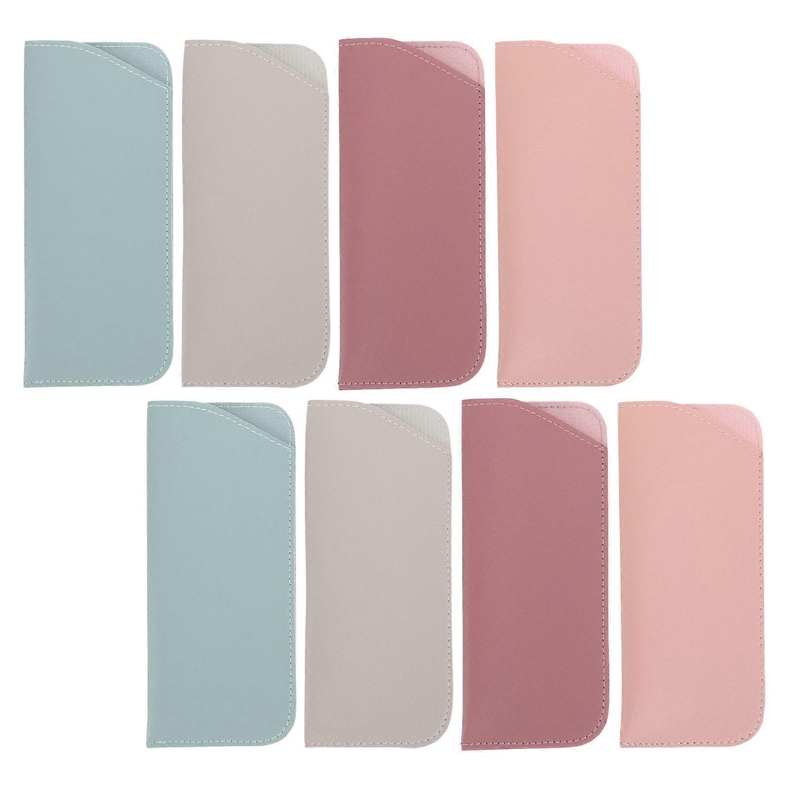 Assorted Color Glasses Case for Storage 8Pcs Soft PU Sunglasses Bag