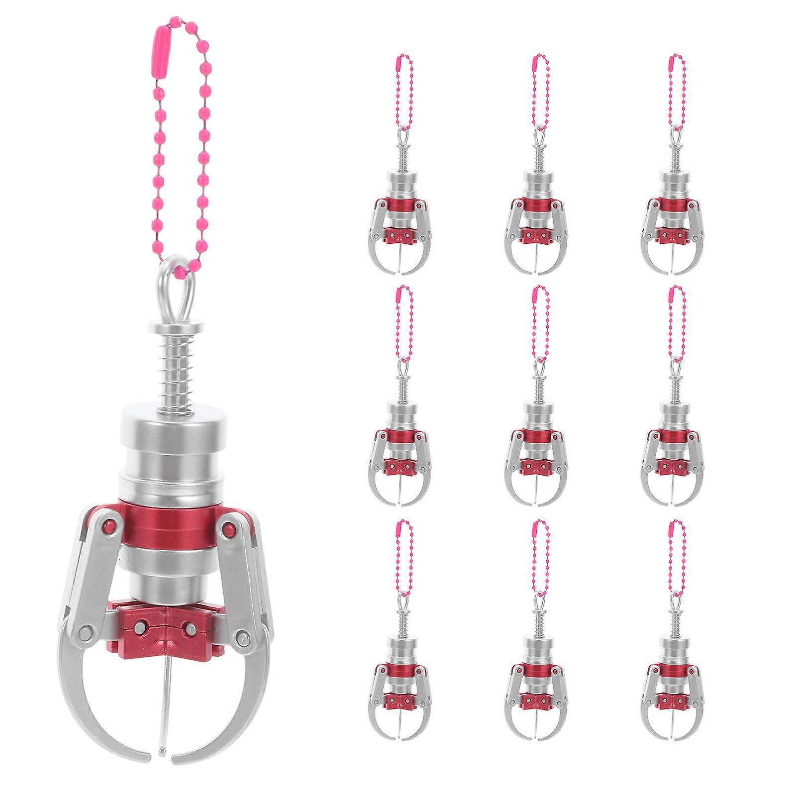 Red Plastic Mini Claw Machine Pendant Charm for Decoration 10Pcs Pack