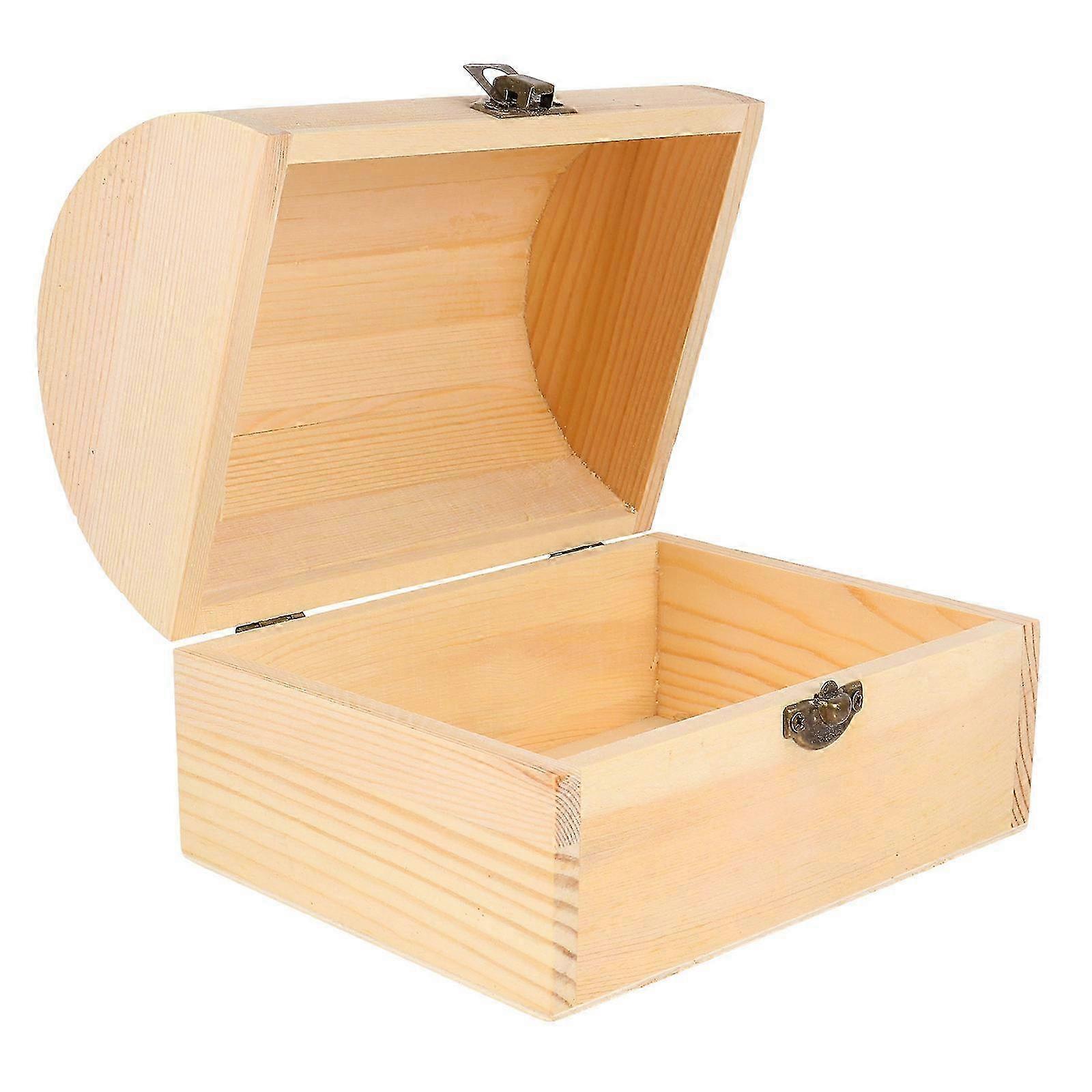 1Pc Solid Wooden Arc Design Storage Gift Treasure Boxes Large Size