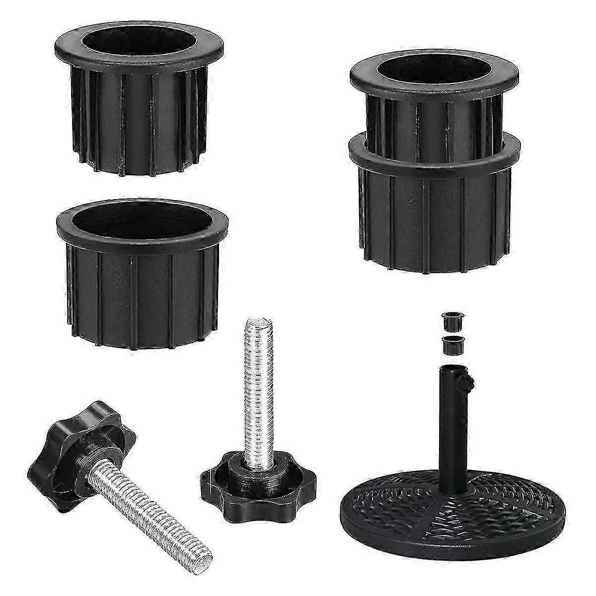 2 Sets Outdoor Umbrella Base Stand, Includes Bracket Hole Ring Plug Cover Cap