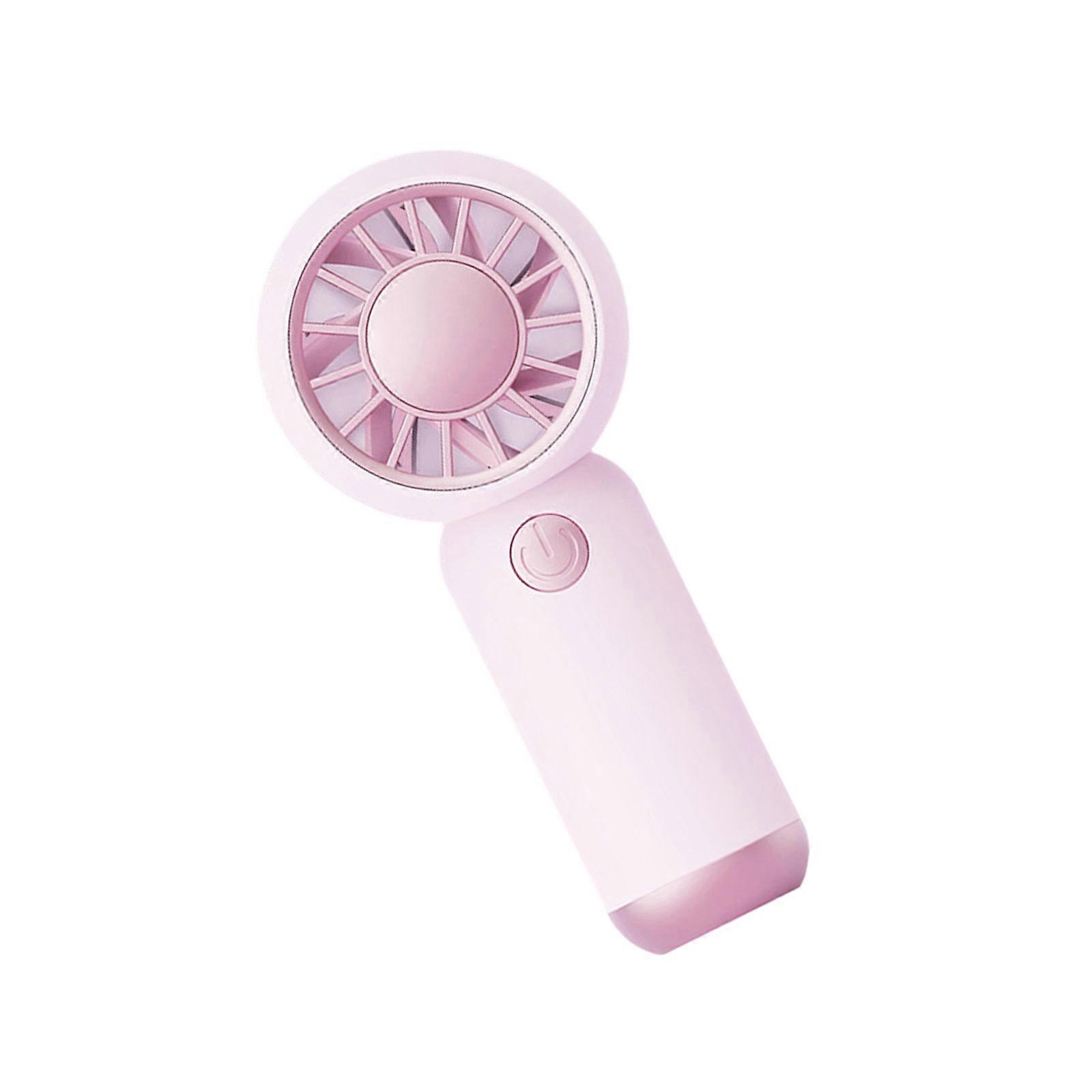 Ventilateur de poche silencieux et pratique à transporter, alimenté par USB, texture plastique, idéal pour les trajets, les pique-niques et une utilisation quotidienne (rose).