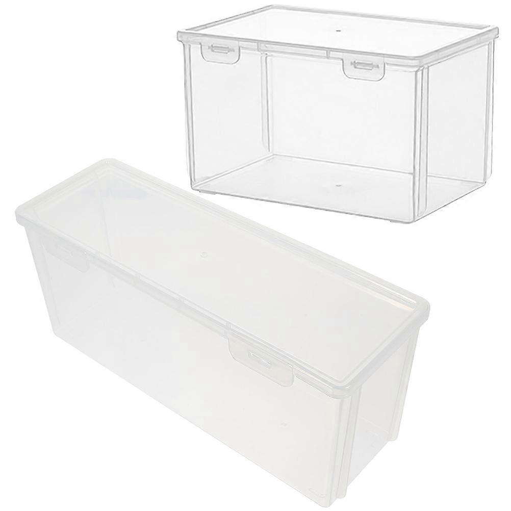 Transparent Bread Storage Box Plastic for Fridge Use 2Pcs Kitchen Organizer