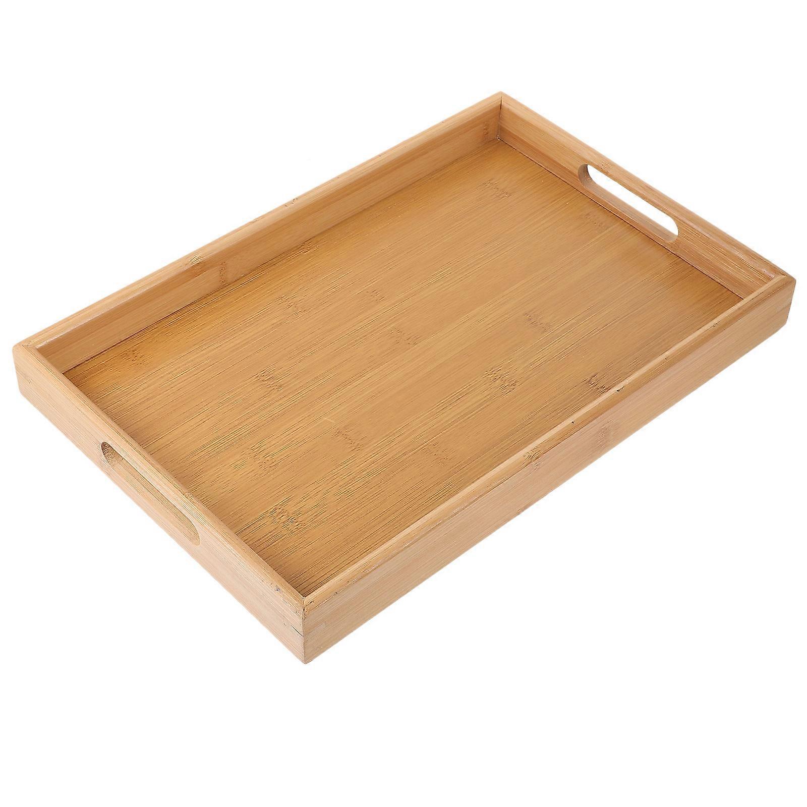 Wood Tea Tray for Decorative Serving Tray with Handle