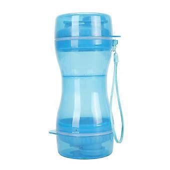 2 in 1 Leakproof Portable Pet Water Bottle with Food Container, Water Dispenser Feeder for Dogs and Cats, Travel Walking, 330ml Water 280ml Food
